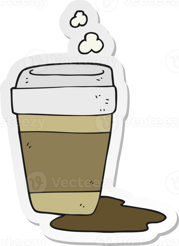 sticker of a cartoon coffee cup png