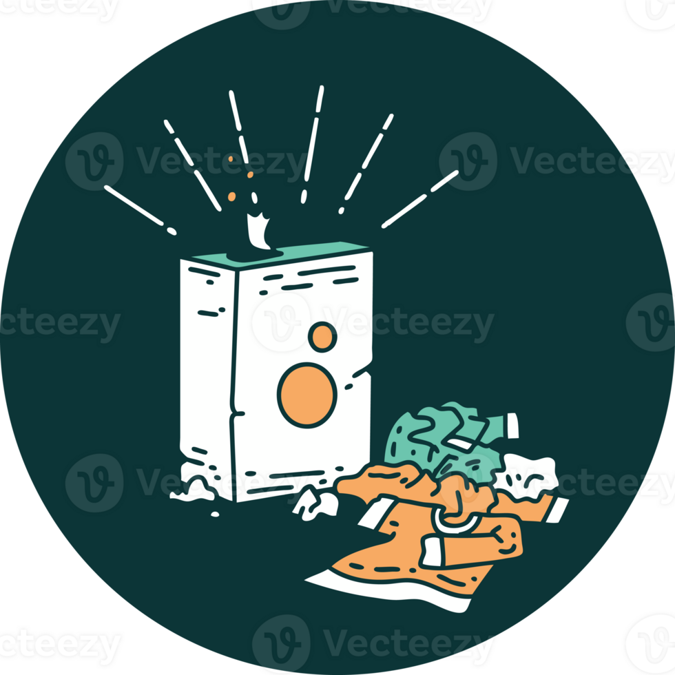 icon of a tattoo style detergent and pile of clothes png