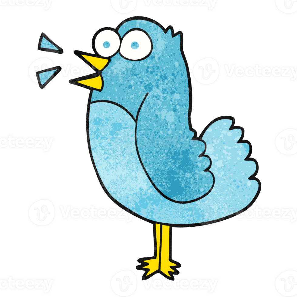 hand textured cartoon bird png