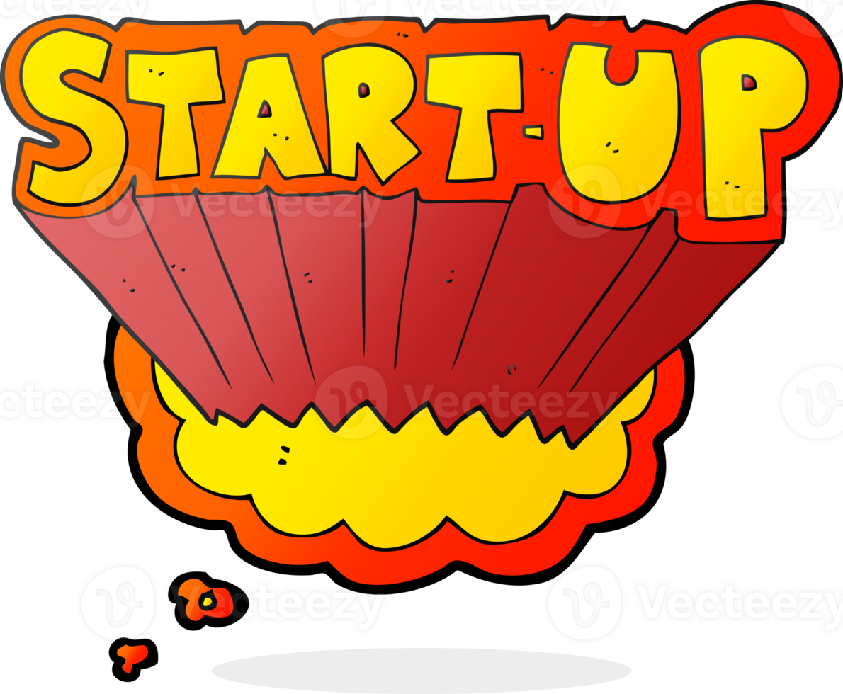 hand drawn thought bubble cartoon startup symbol png