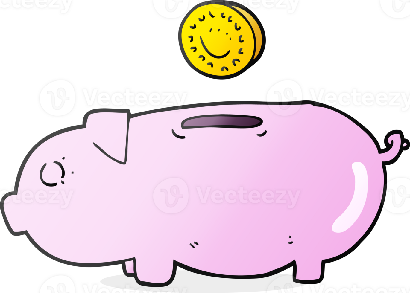 hand drawn cartoon piggy bank png
