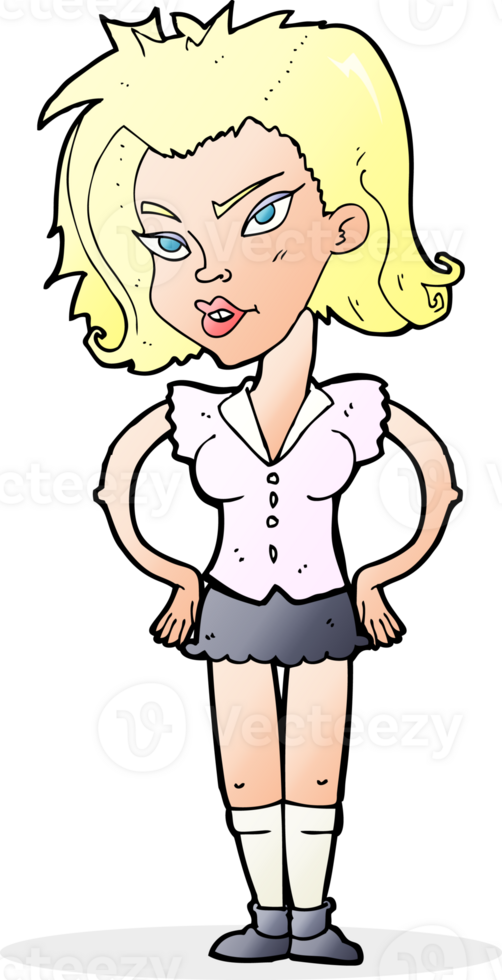 cartoon woman with hands on hips png