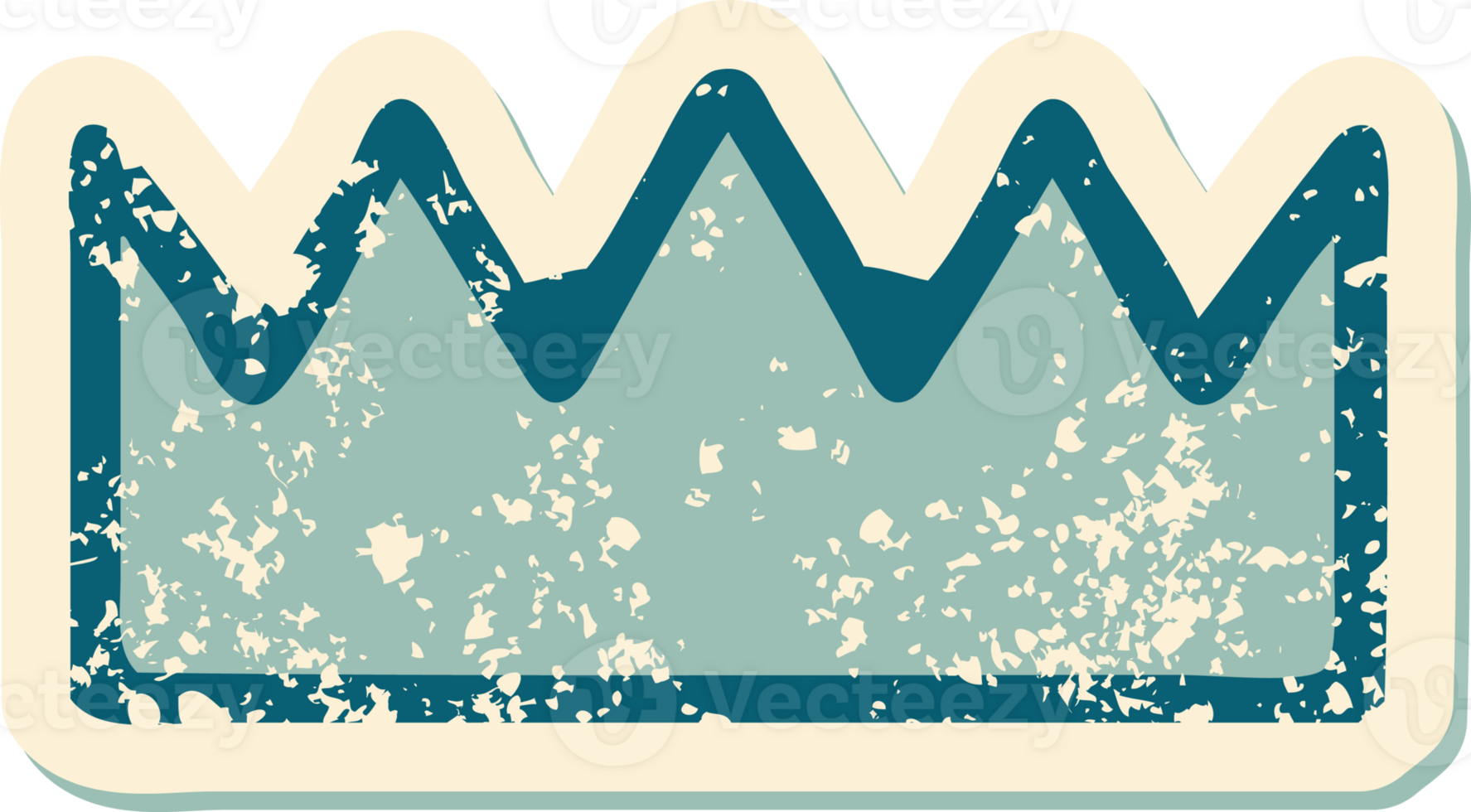 iconic distressed sticker tattoo style image of a crown png