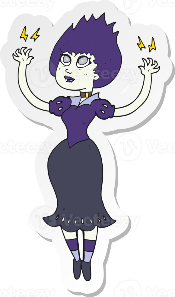 sticker of a cartoon vampire girl png