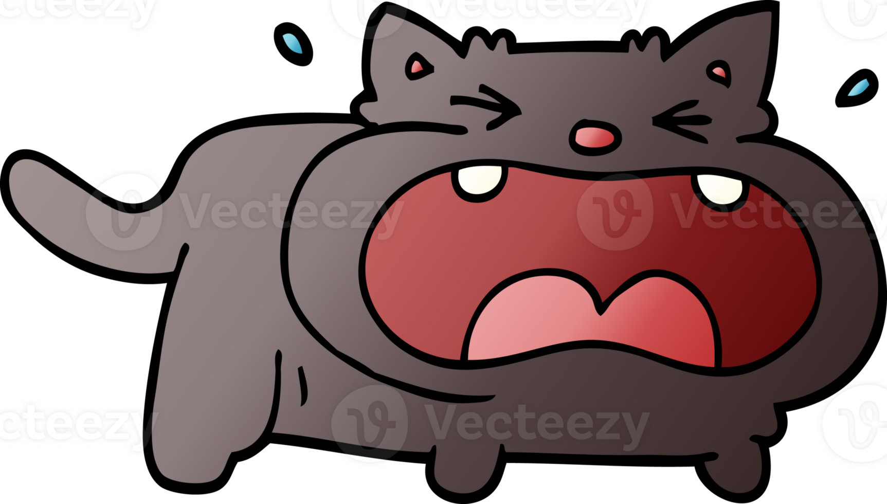 cartoon doodle fat cat png