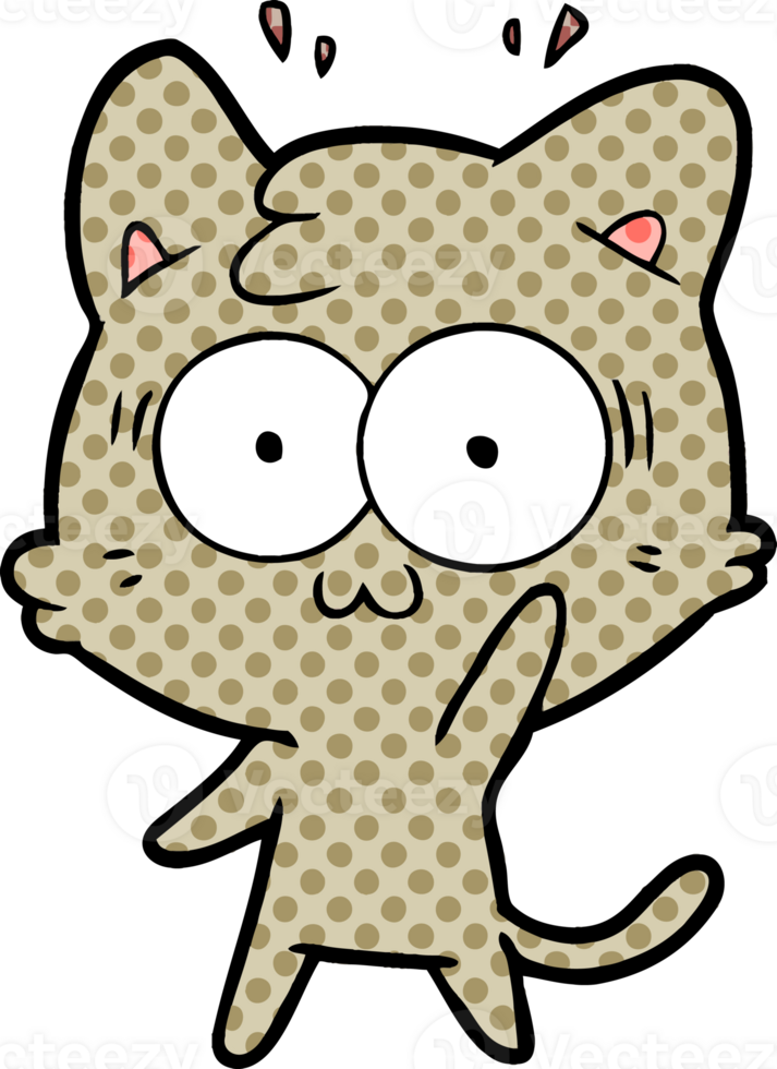 cartoon surprised cat png