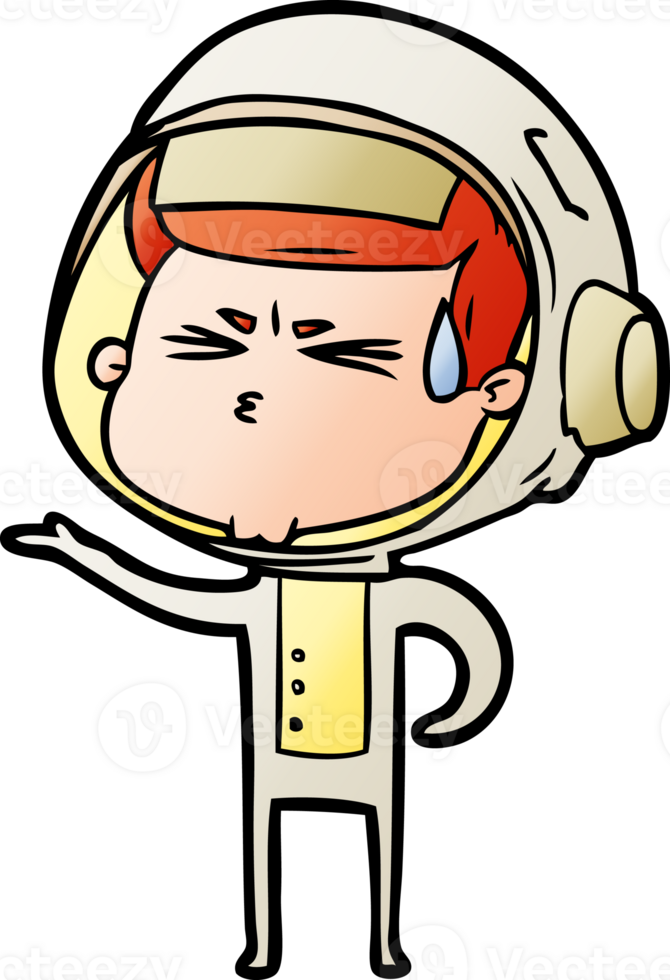 cartoon stressed astronaut png