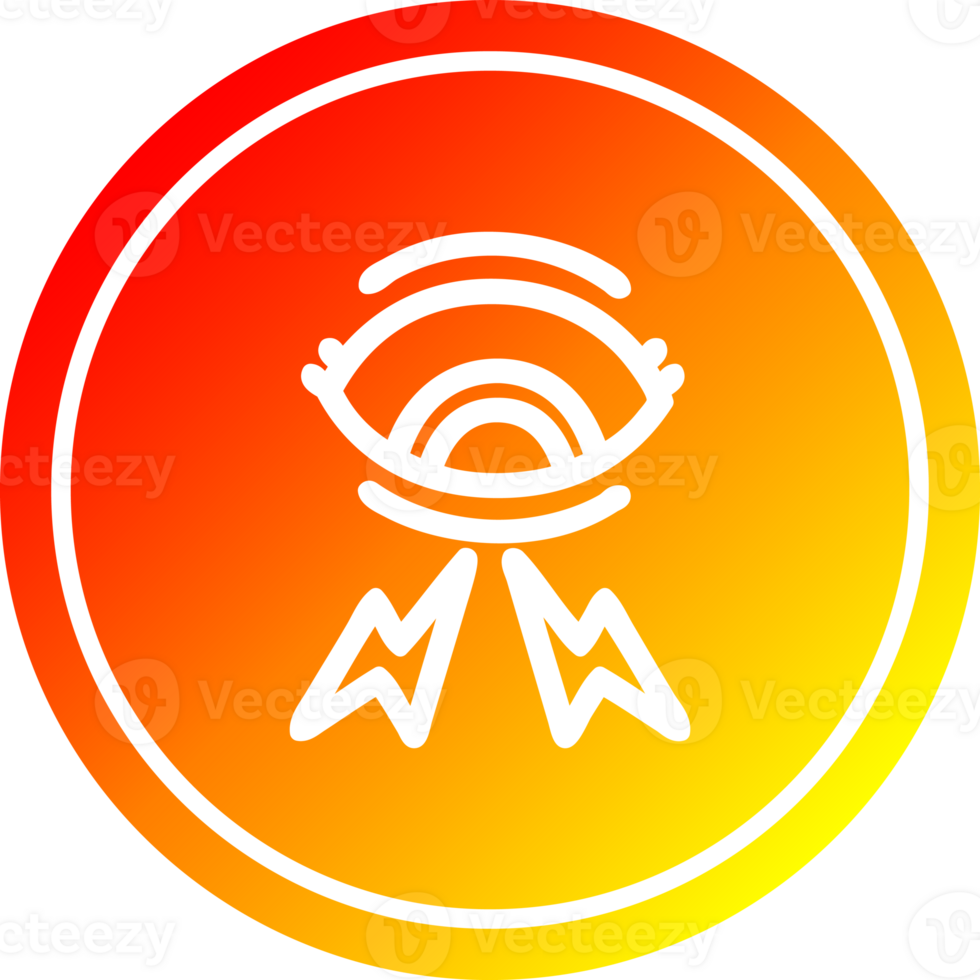 mystic eye circular icon with warm gradient finish png