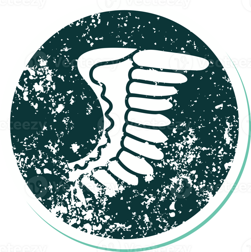 iconic distressed sticker tattoo style image of a wing png