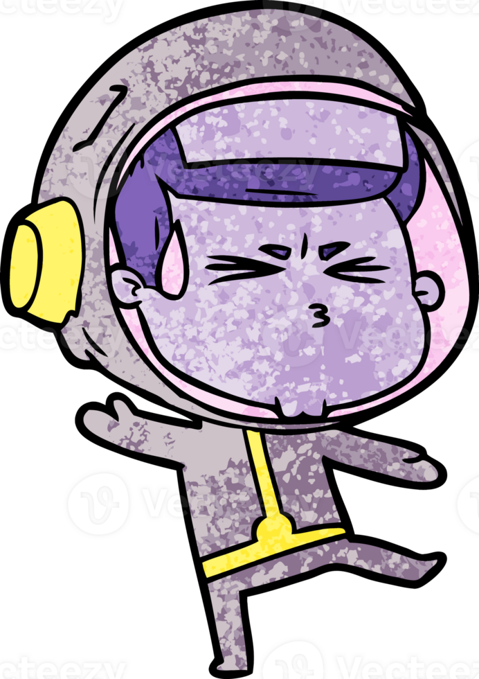 cartoon stressed astronaut png