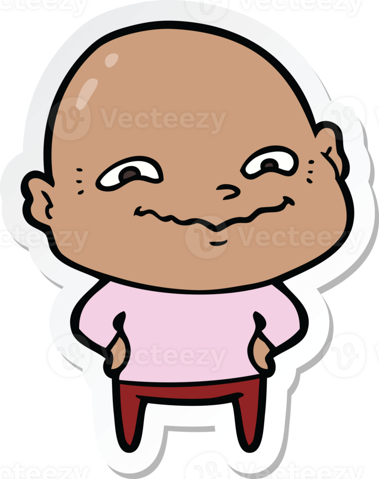 sticker of a cartoon creepy guy png