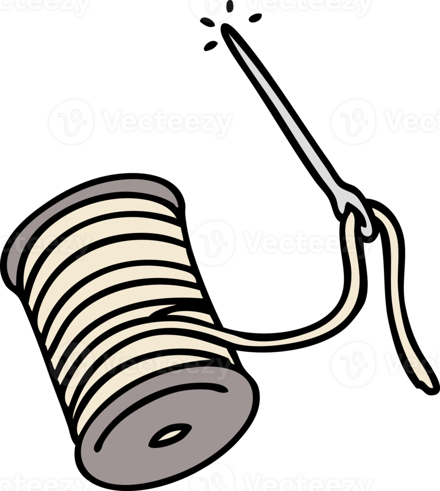 cartoon of a needle and thread png