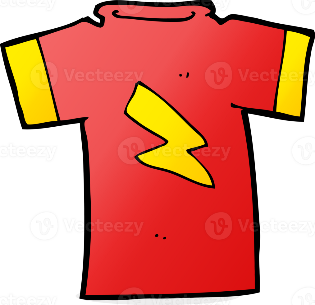 cartoon t shirt with lightning bolt png