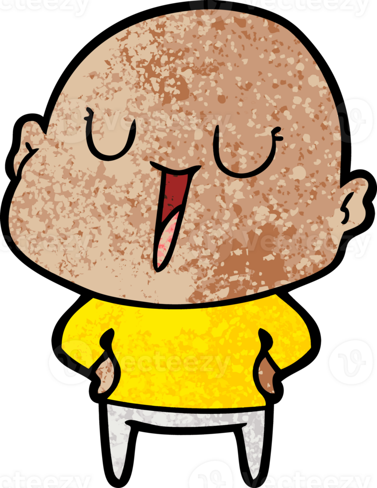happy cartoon bald man png