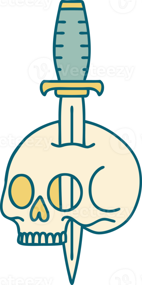 iconic tattoo style image of a skull png
