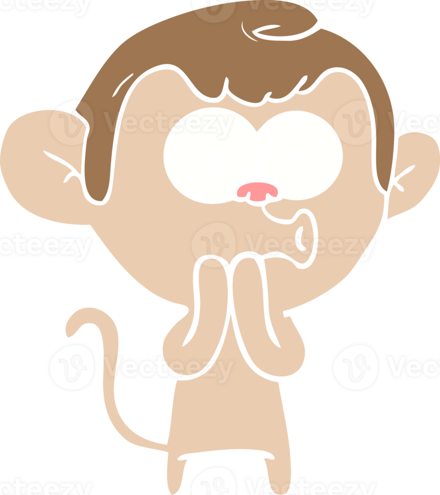 flat color style cartoon hooting monkey png