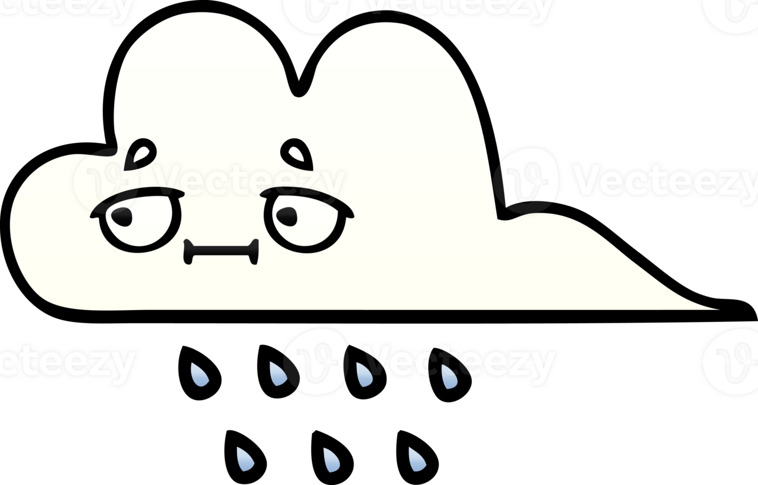 gradient shaded cartoon of a rain cloud png