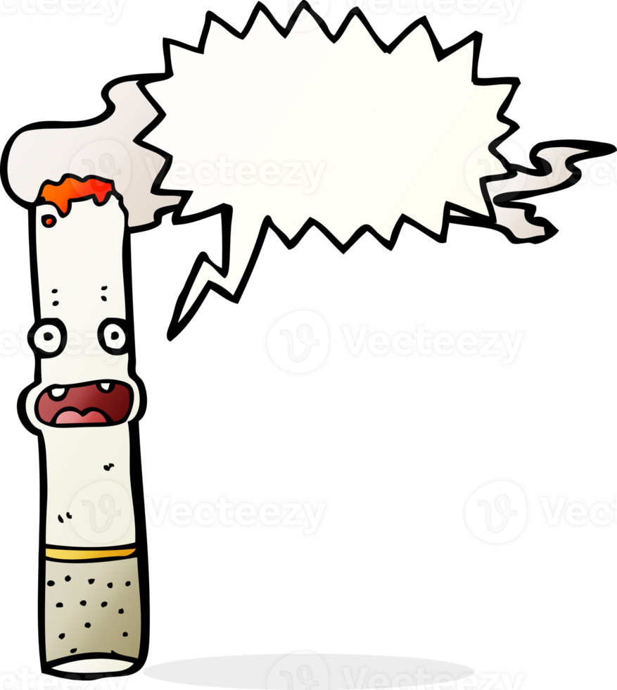cartoon cigarette with speech bubble png
