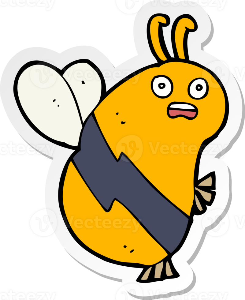 sticker of a funny cartoon bee png