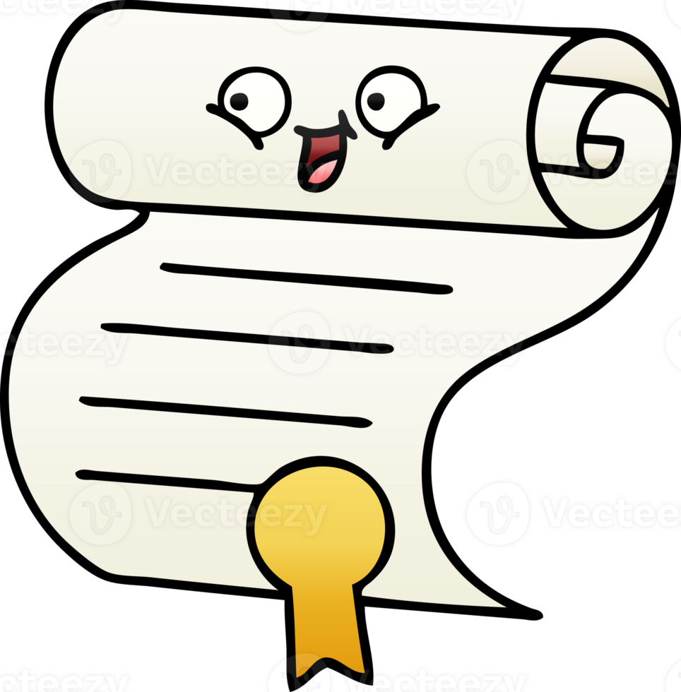 gradient shaded cartoon of a contract png
