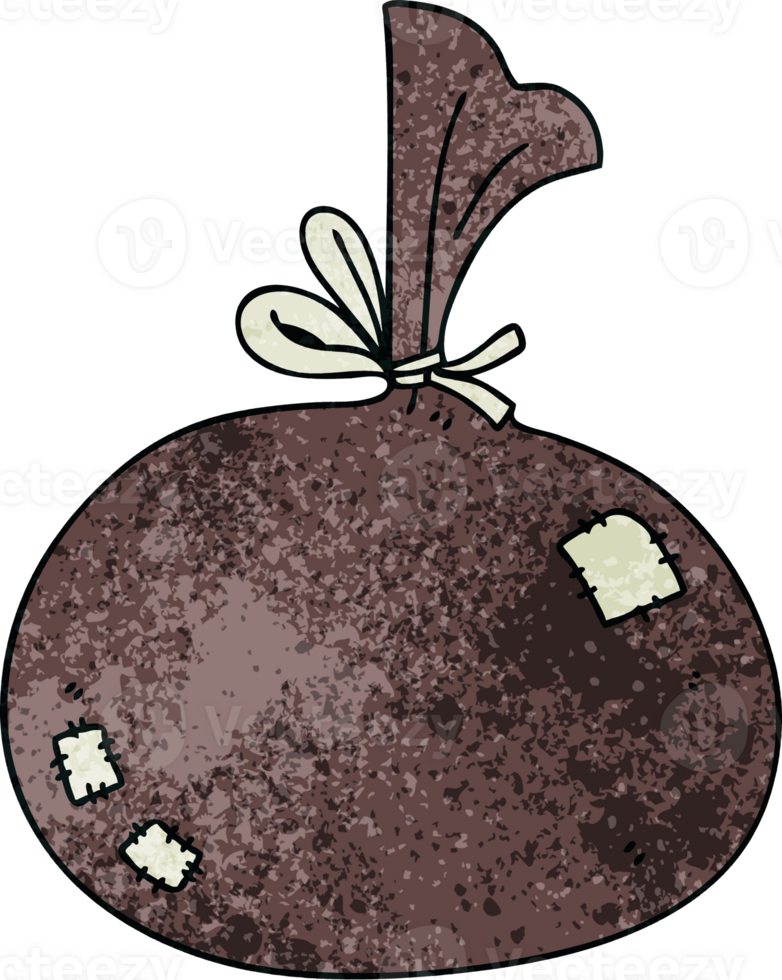 hand drawn quirky cartoon sack png
