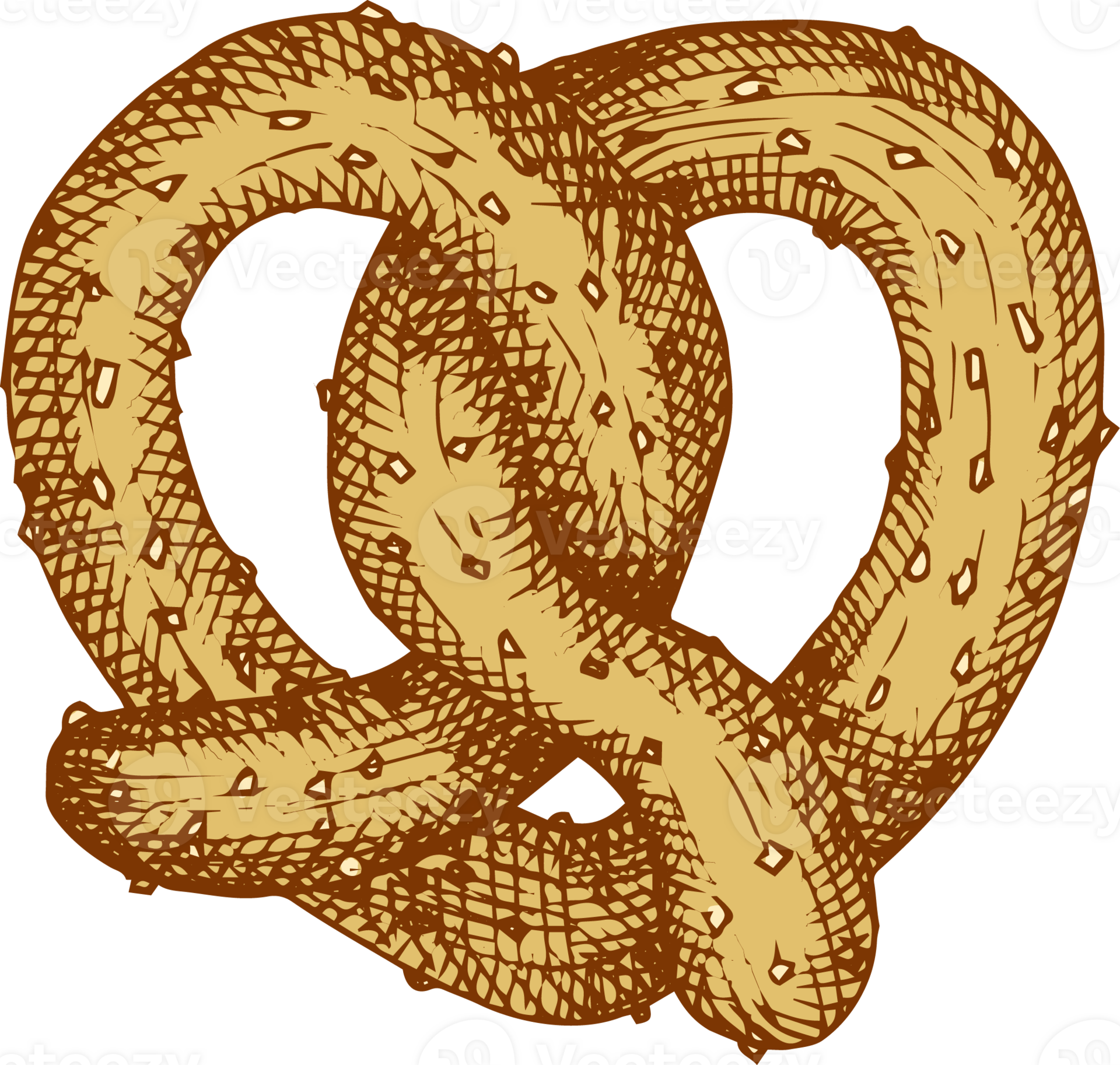 Tasty pretzel illustration brezel sketch hand drawn engraving ink