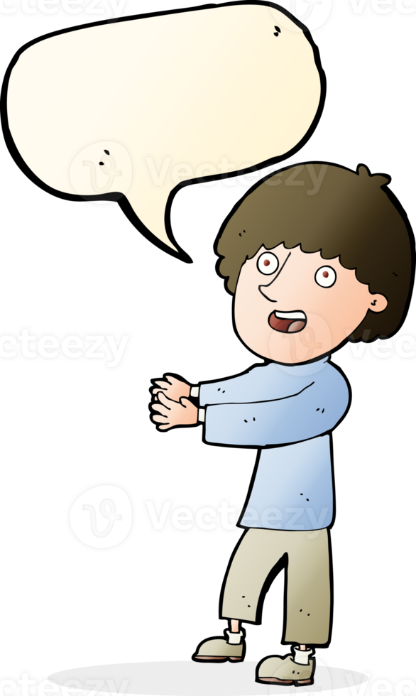 cartoon happy man showing with speech bubble png