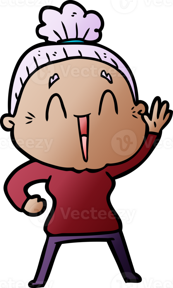 cartoon happy old lady png