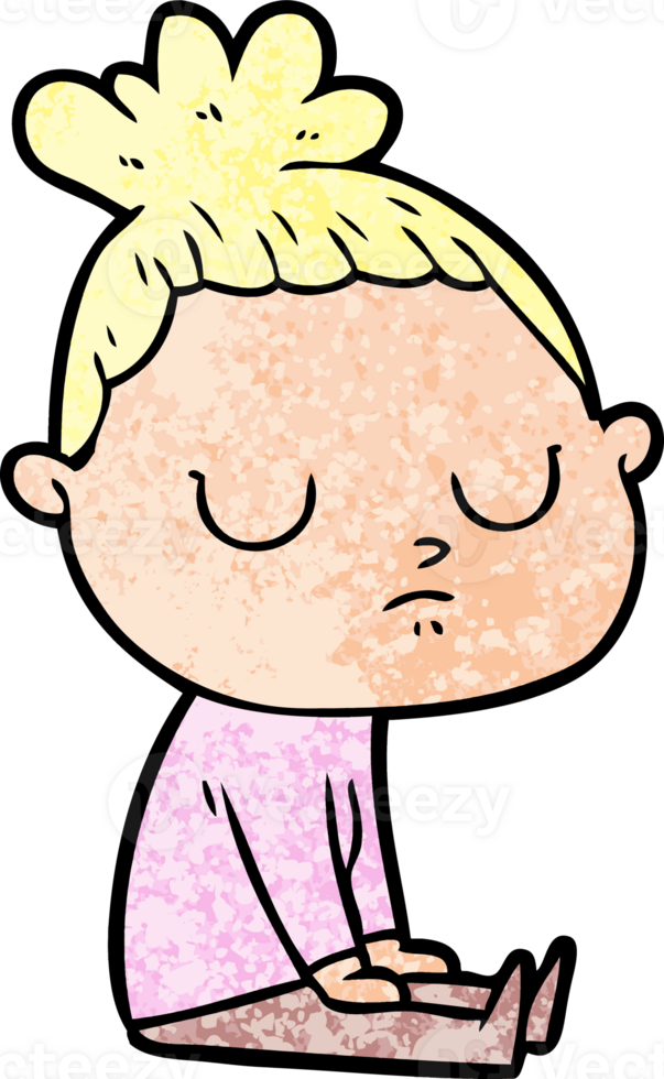 cartoon calm woman png