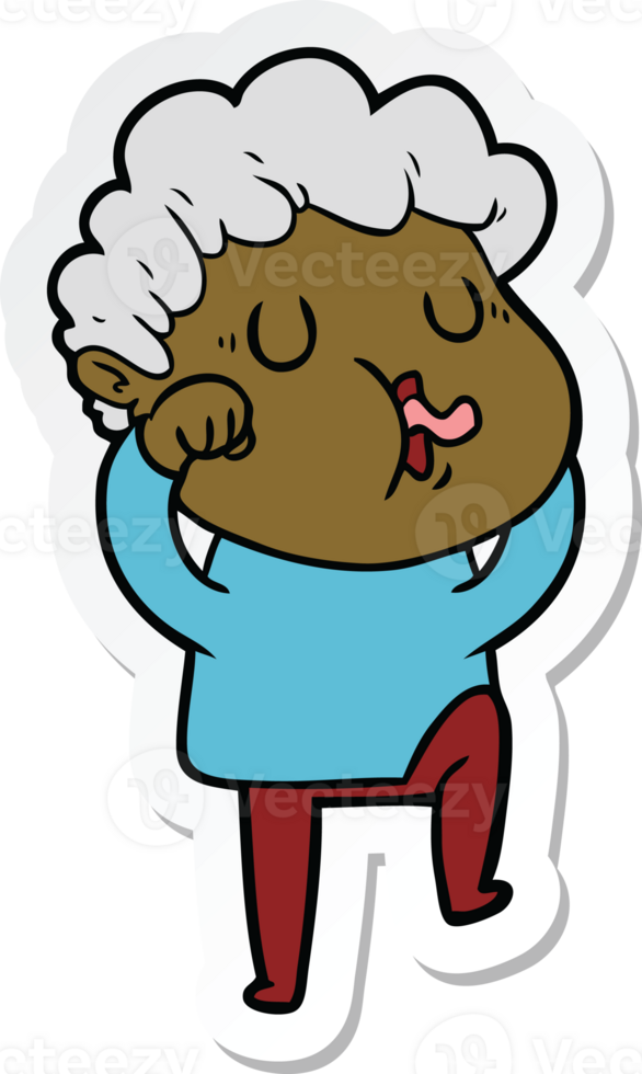 sticker of a cartoon man singing png