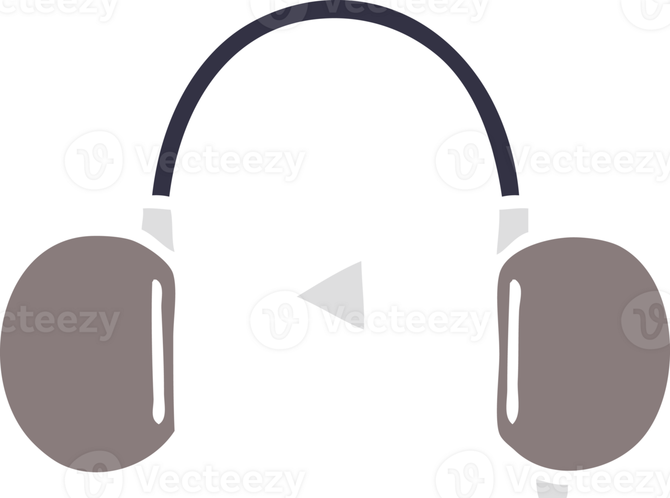 flat color retro cartoon of a retro headphone png
