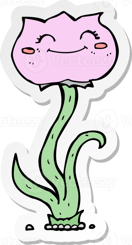 sticker of a cartoon flower png