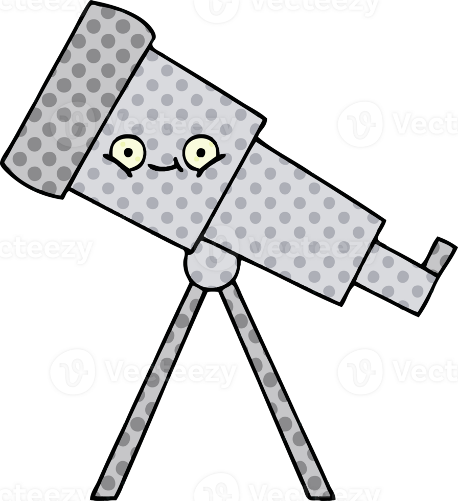 komisk bok stil tecknad serie av en teleskop png