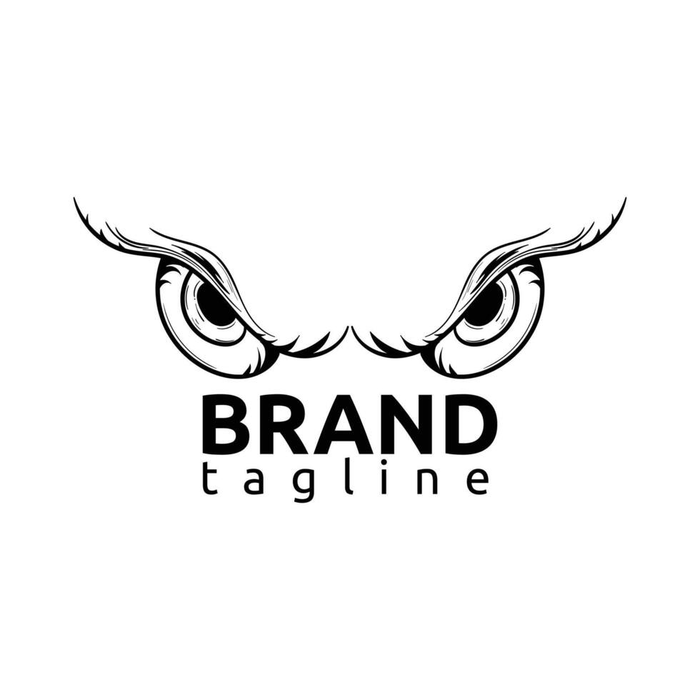 Eyes brand logo template in line art style design suitable for products logo vector