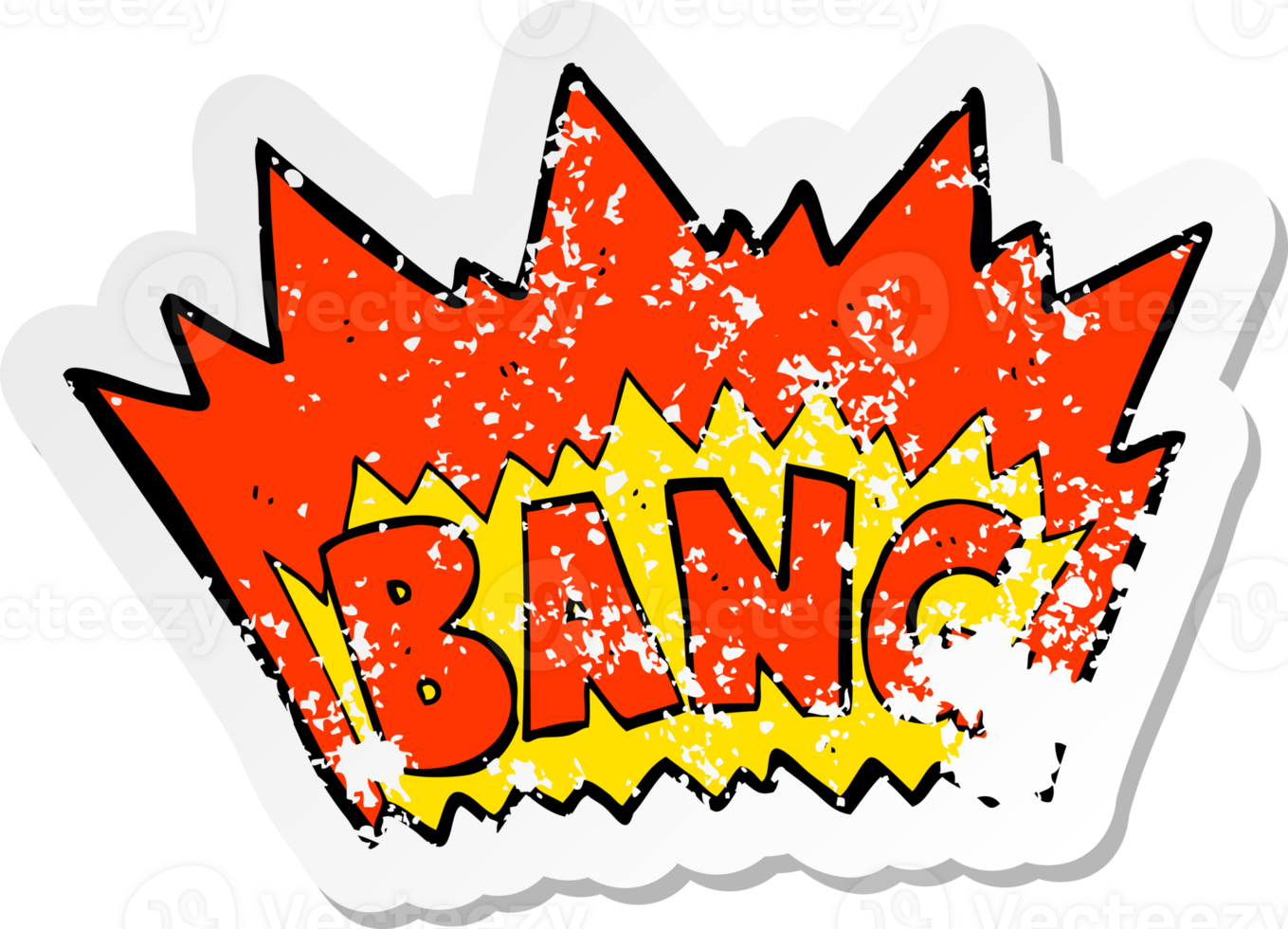 retro distressed sticker of a cartoon explosion png