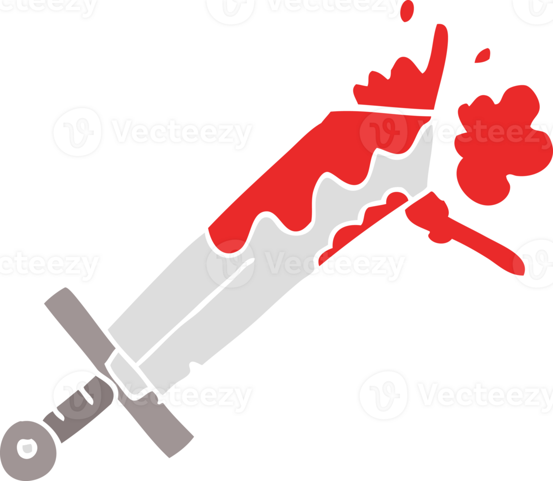 bloody flat color style cartoon sword png