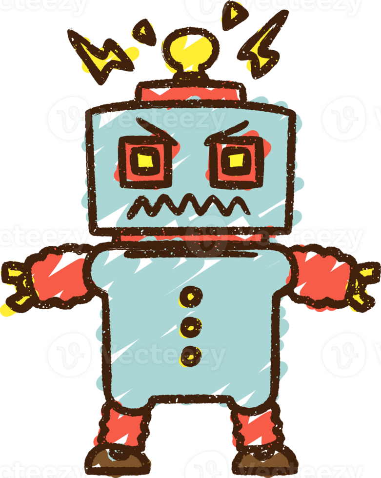 Angry Robot Chalk Drawing png