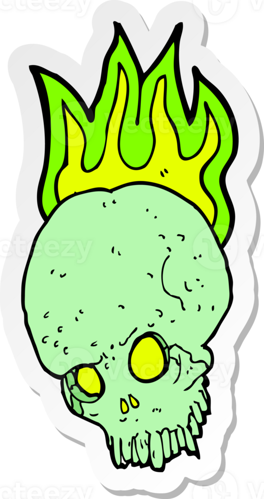 sticker of a cartoon spooky skull png