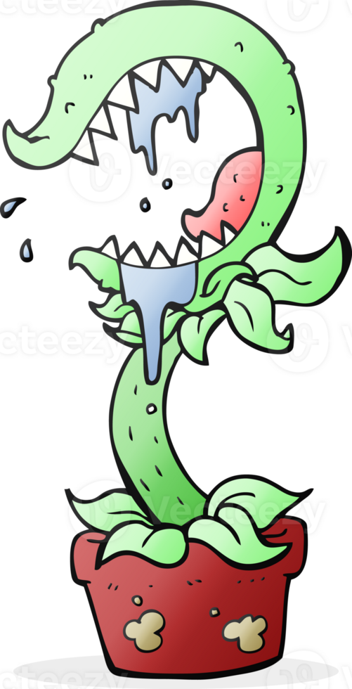 hand drawn cartoon carnivorous plant png