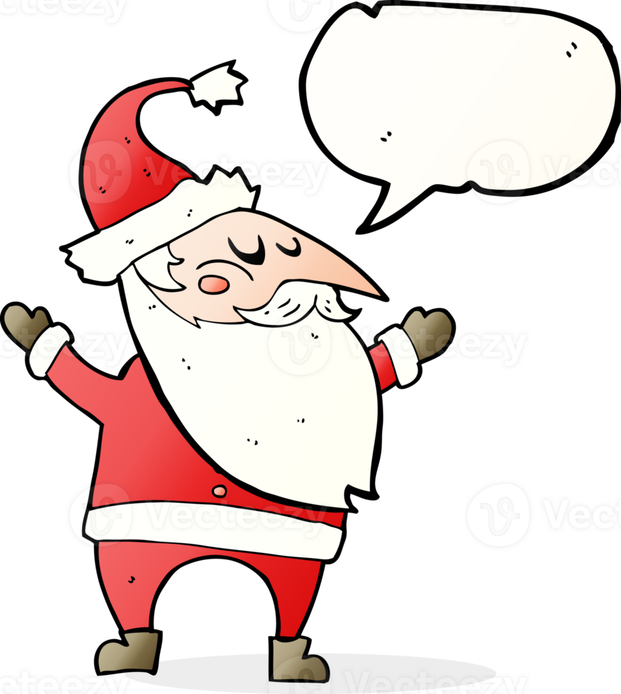 cartoon santa claus with speech bubble png