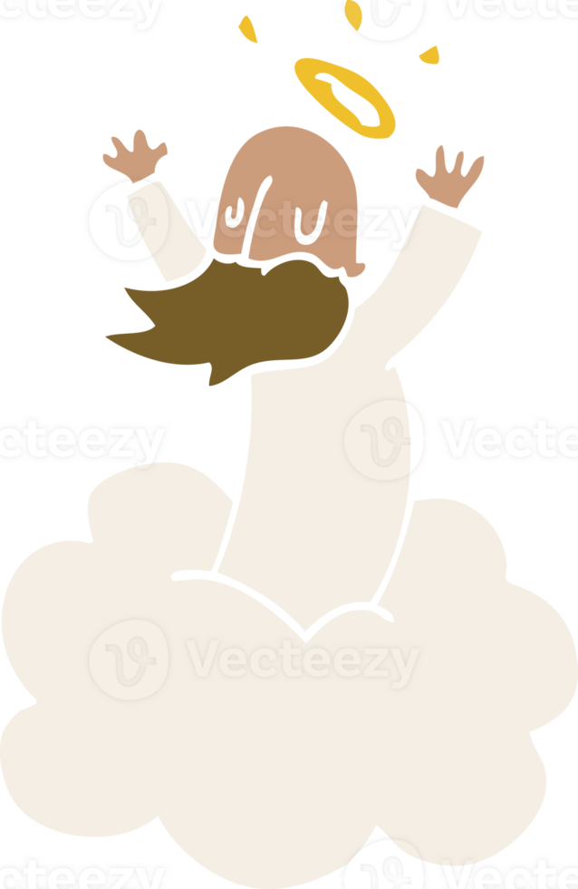 cartoon doodle god on cloud png