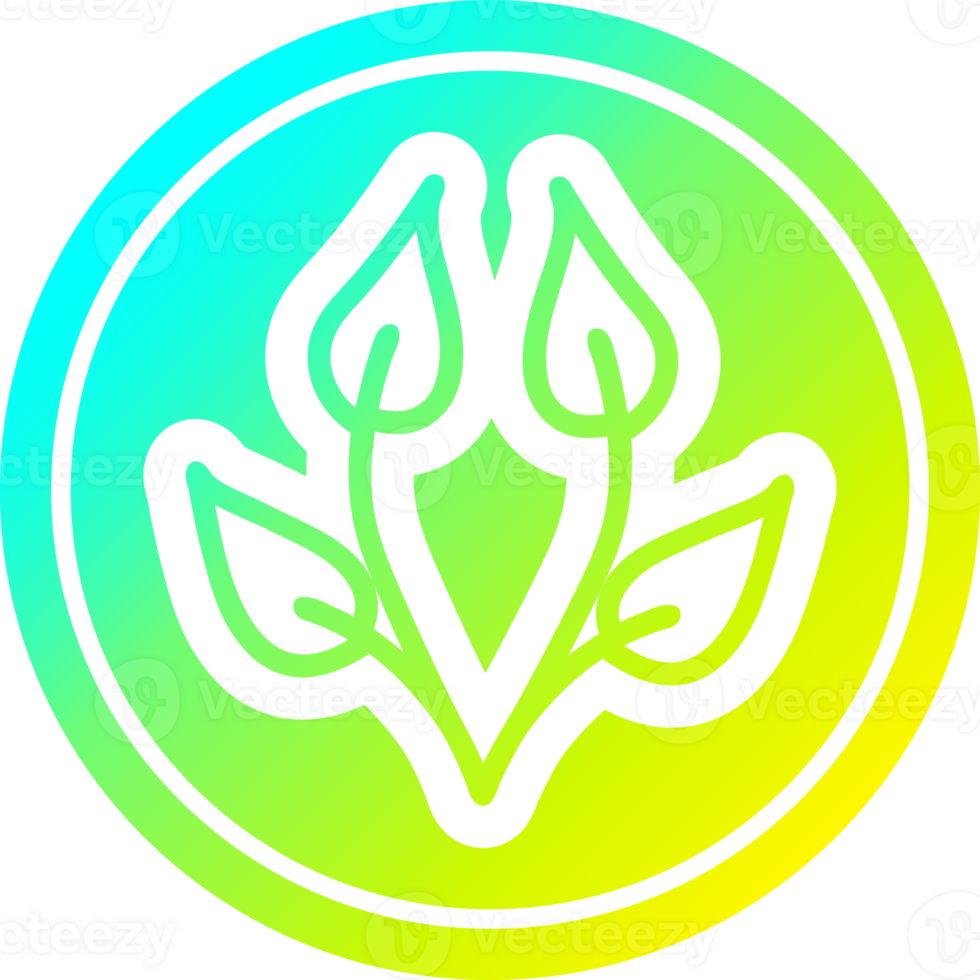 natural leaf circular icon with cool gradient finish png