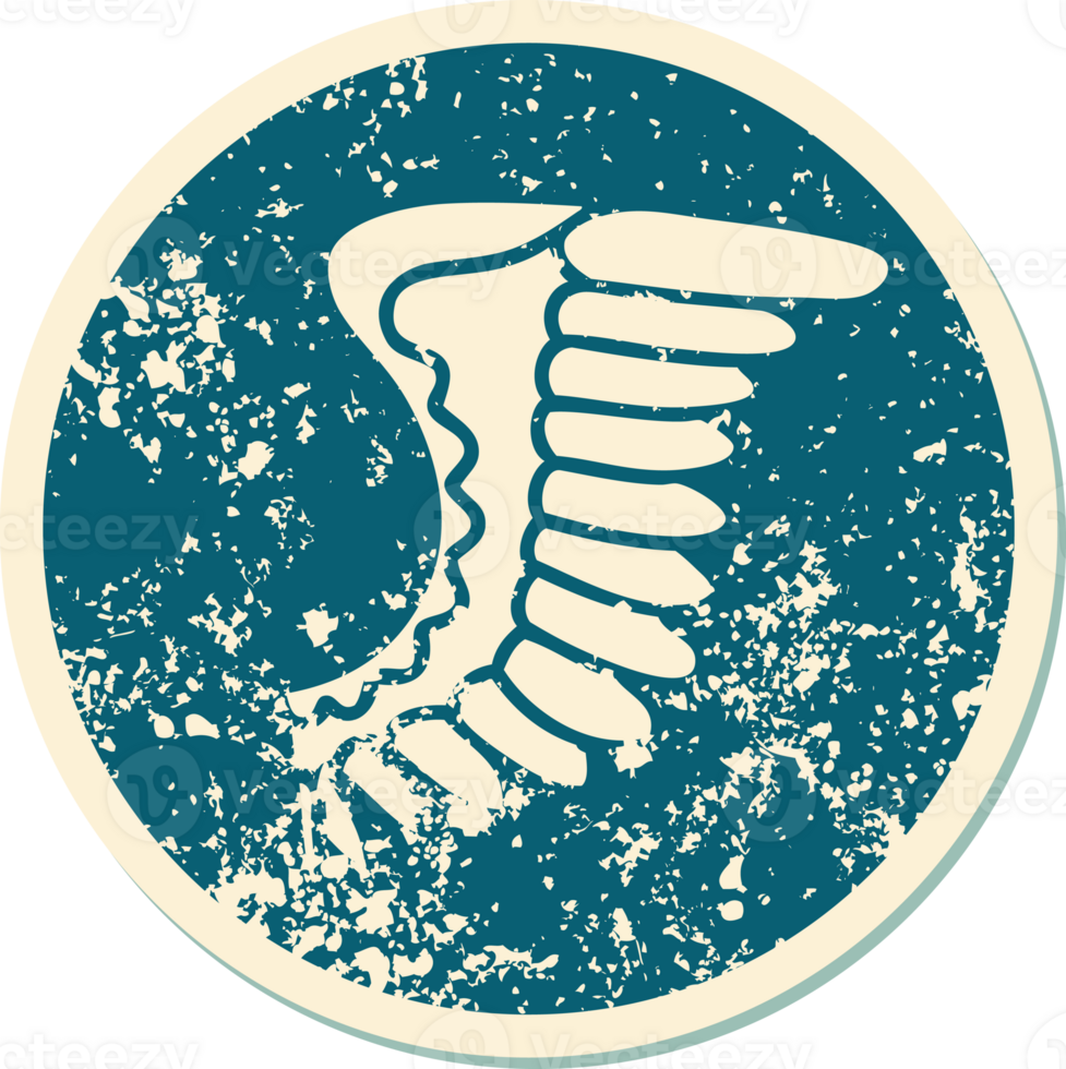 iconic distressed sticker tattoo style image of a wing png