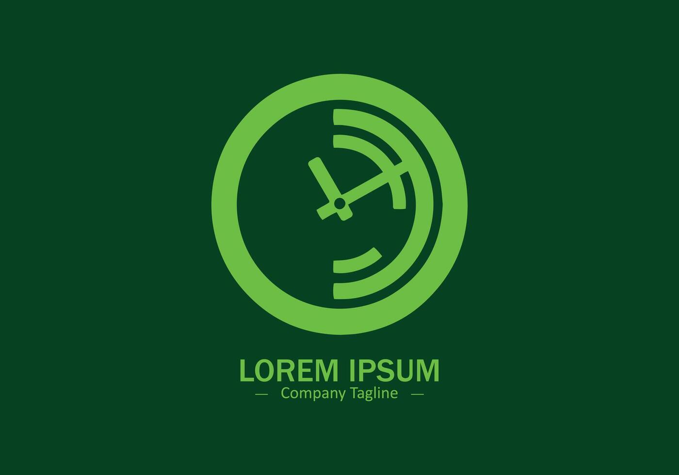 Logo of a wall watch icon silhouette design on green background vector