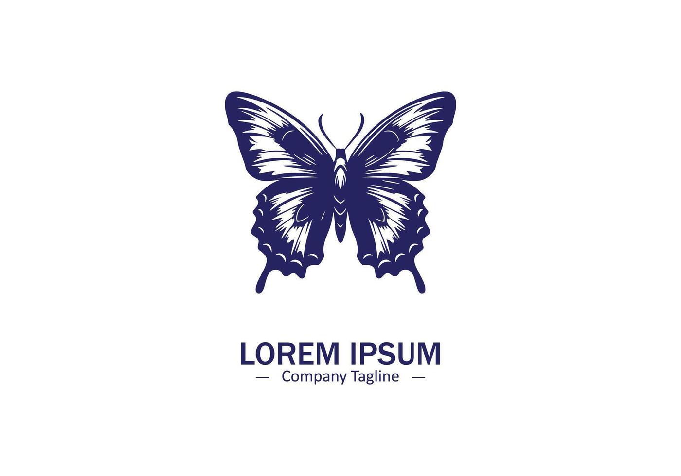 Logo of a butterfly icon silhouette design on white background vector