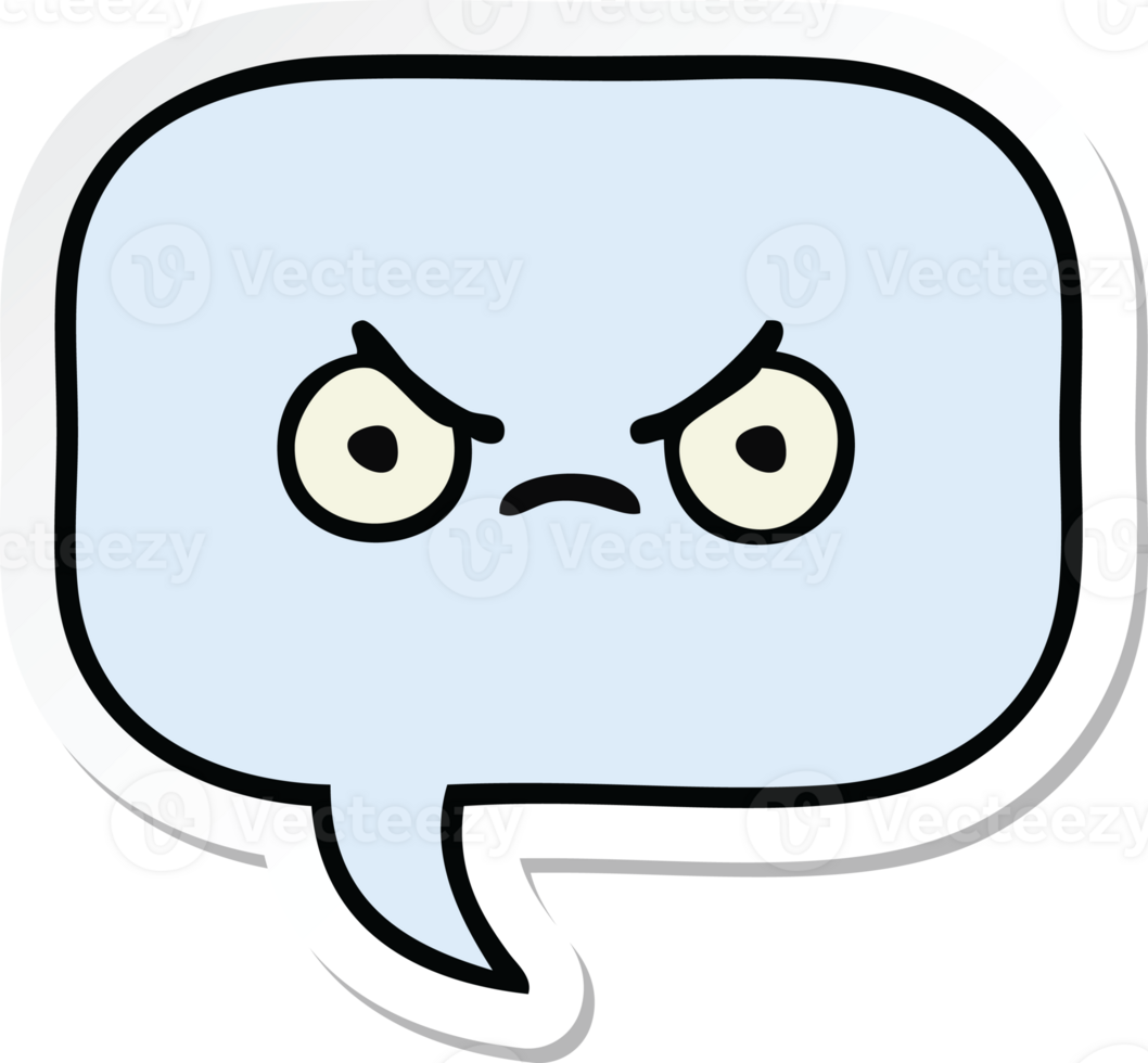 sticker of a cute cartoon speech bubble png