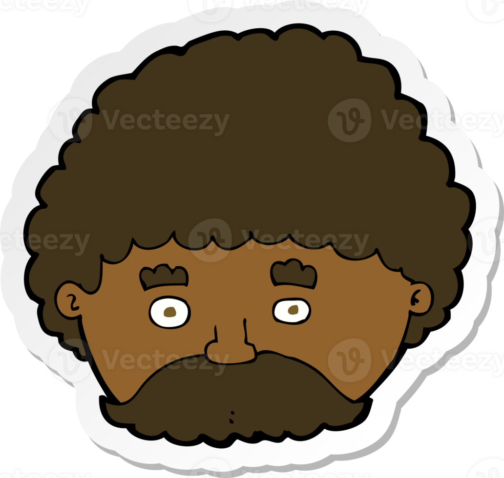 sticker of a cartoon man with mustache png