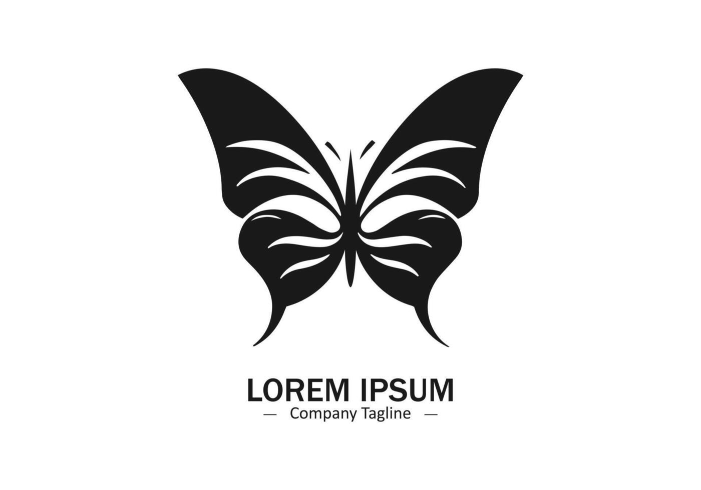 Logo of a butterfly icon silhouette design on white background vector