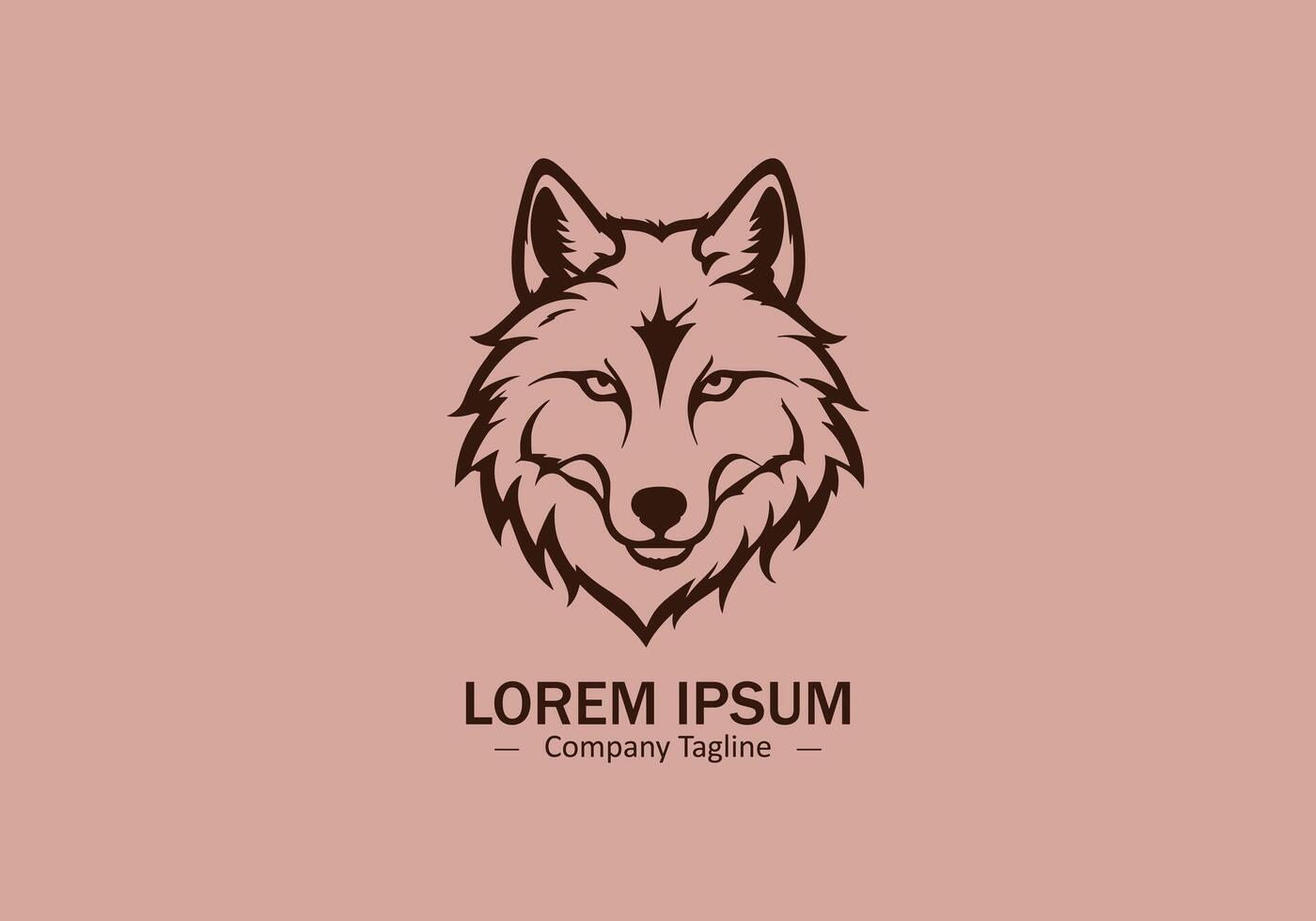 Logo of a wolf icon silhouette design on light background vector
