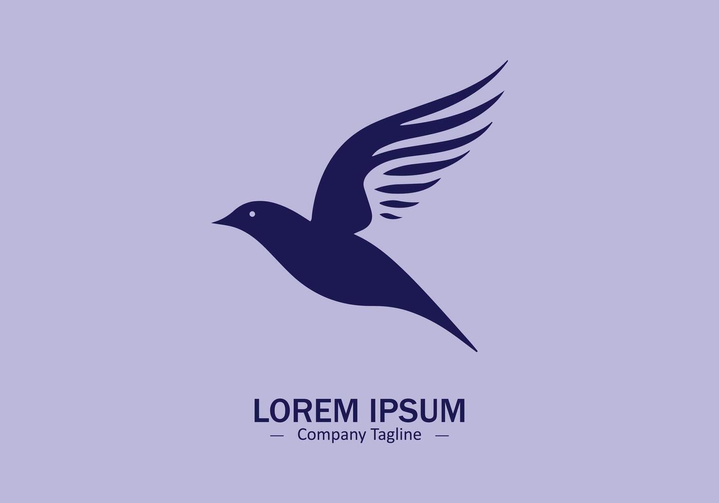 Logo of a bird icon silhouette design on light background vector